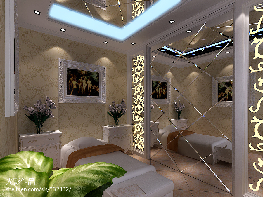 某美容機構_歐式美容院包廂裝飾效果圖 &ndash; 設計本裝修效果圖